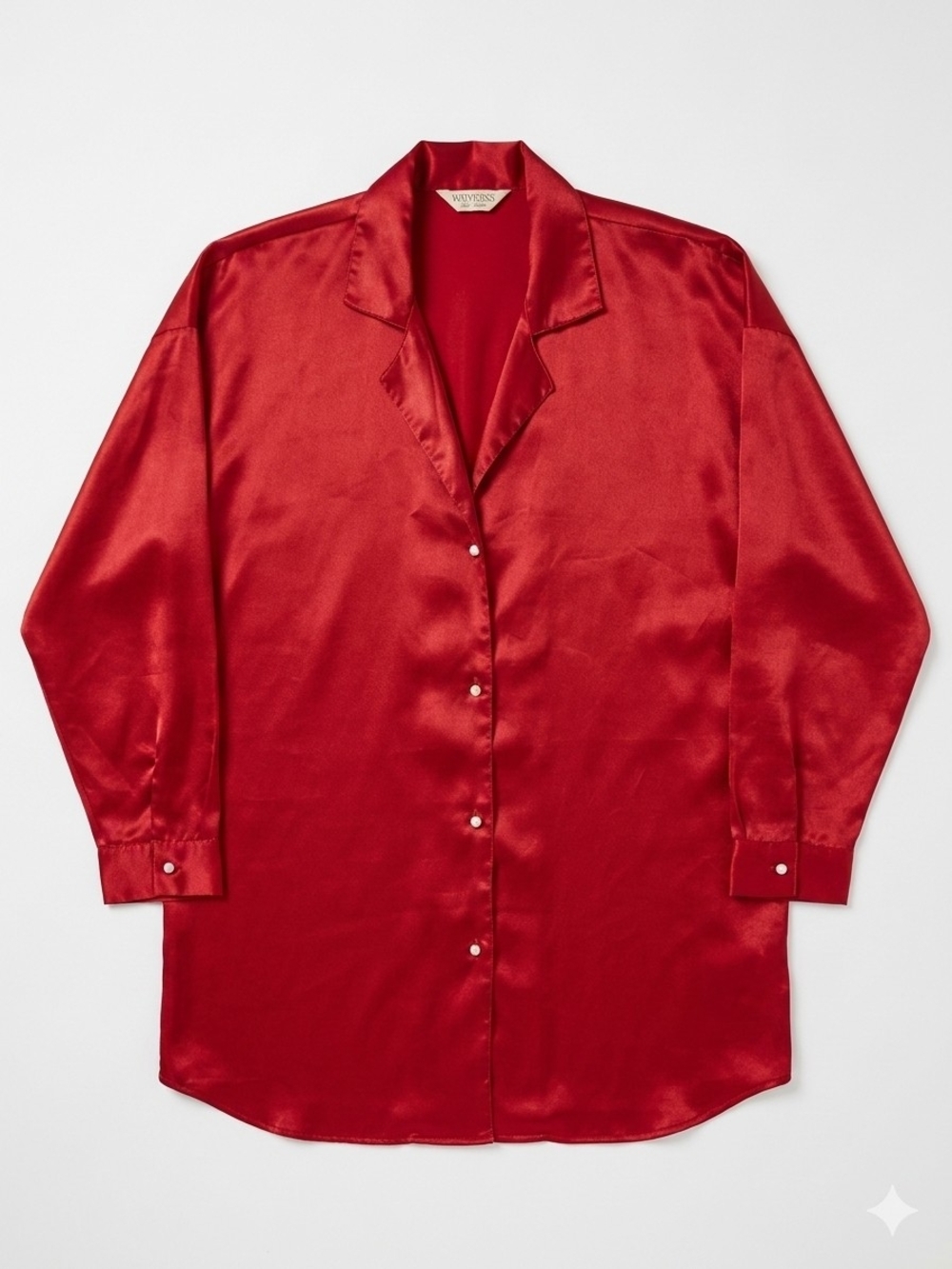 Victoria's Secret Red Satin Button-Front Shirt